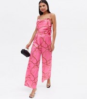 New Look Pink Chain Satin Wide Leg Trousers